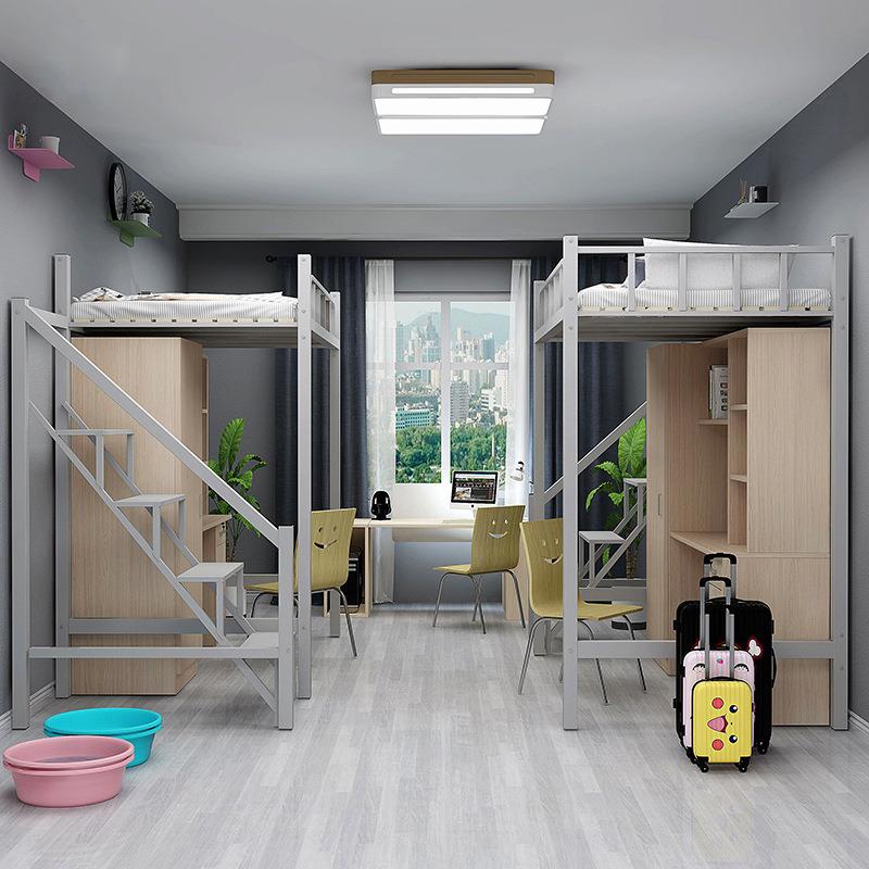 上床下桌组合床人铁艺床单公宿寓床学生工员寝室舍高架OBO床书柜