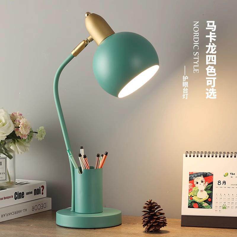 北欧插电式创意笔筒台灯护眼学习专用书桌学生宿舍简约卧室床头灯