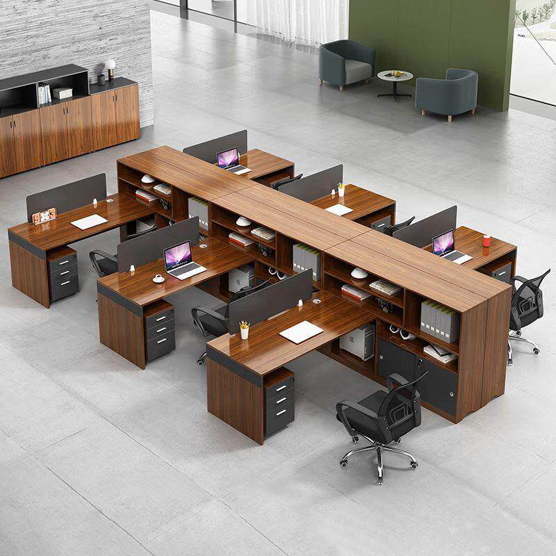 办公桌员工位简约现代屏风桌椅组合四人位职员卡座财务工作办公桌