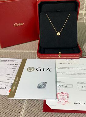 99新Cartier/卡地亚cartier d amour系列玫瑰金钻石项链
