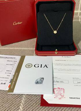99新Cartier/卡地亚cartier d amour系列玫瑰金钻石项链