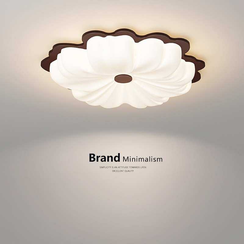 奶油风花朵吸顶灯胡桃木中古儿童房灯美式复古护眼书房间灯卧室灯,家装灯饰光源,智能吸顶灯,淘宝优惠券,粉丝福利购,淘宝优惠卷