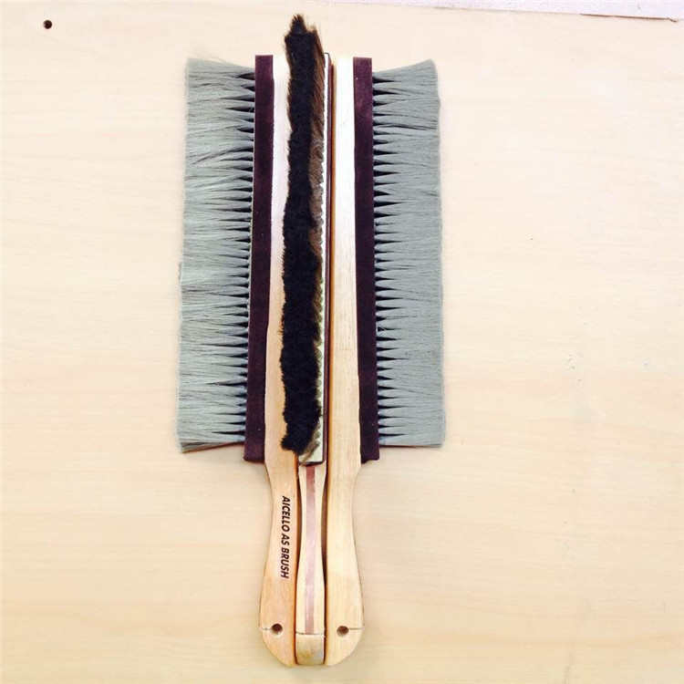 450mm木柄防静电毛刷厂家锐辉线路板清洁除尘除静电横柄排刷批发