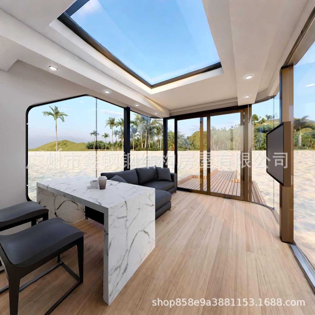 水上太空舱船屋民宿创意民宿休闲钓鱼船屋厂家智慧海边康养房