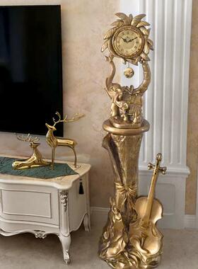 电视柜旁边摆件欧式落地家居装饰客厅玄关沙发进门大型轻奢两边象