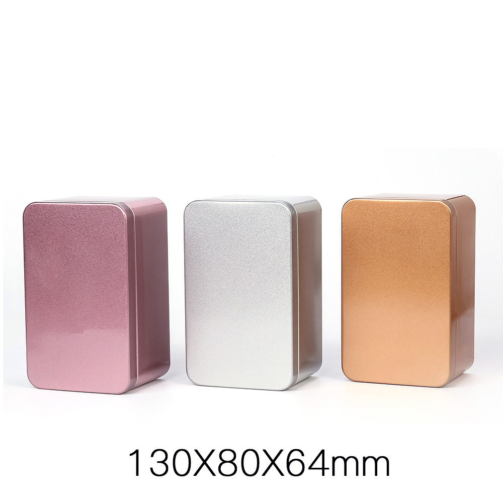 长方形收纳铁盒子磨砂加厚金属收纳盒小工具零食茶叶饼干储存带盖