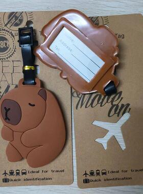 Hot On Sale Cute Capybara Luggage Tag Silica Gel Suitcase ID