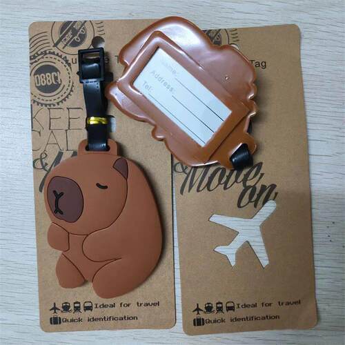 Hot On Sale Cute Capybara Luggage Tag Silica Gel Suitcase ID