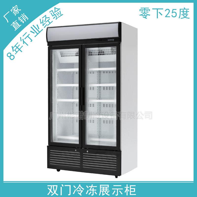 双门立式玻璃门冷冻展示柜超低温冰淇淋冷冻展示柜厂家直销