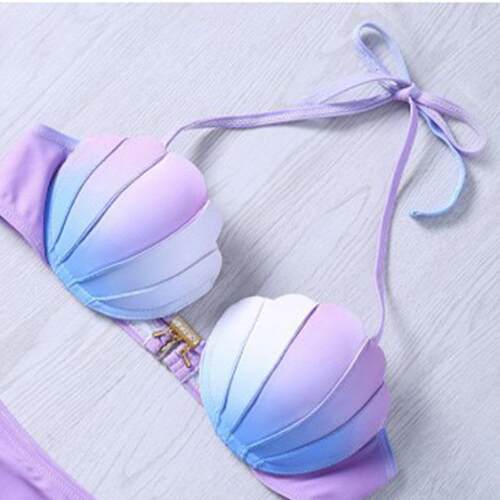 Swimsuit Single Top Gradient Shell Swimsuit Hard Cup