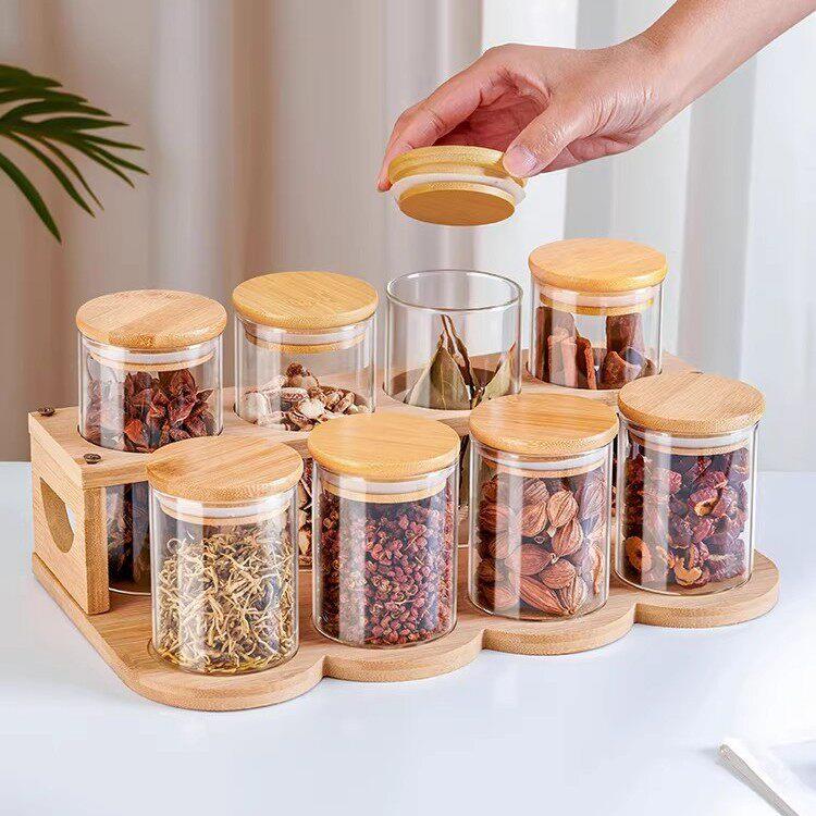 香料调收纳盒玻璃味料组花合套装厨房家用椒调料罐套香料密封调盐