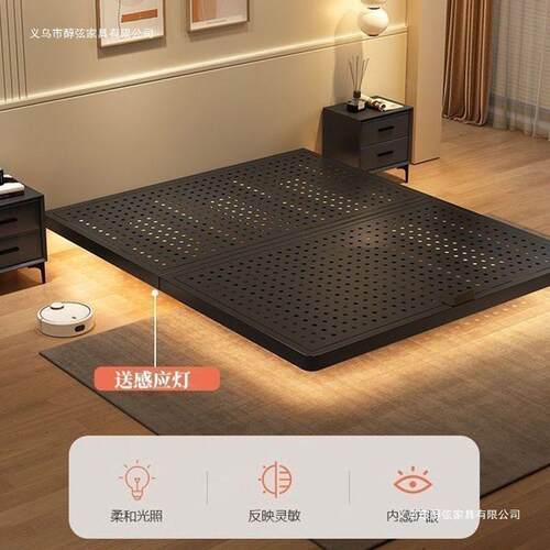 悬浮床铁艺双人床现代简约家用小户型无床头床架排骨架碳素钢架床