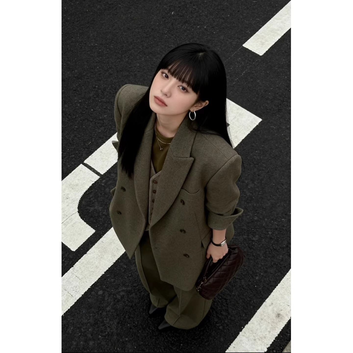 jojosnidel老钱风穿搭西装套装女款春季气质通勤休闲阔腿裤两件套