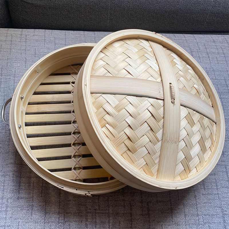 大号竹蒸笼纯手工竹制商用笼屉大铁锅加高加深家用馒头蒸锅竹笼屉
