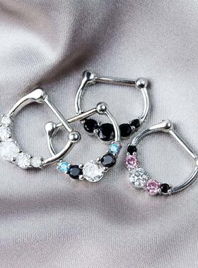 Titanium Septum Piercing 16G Crystal Septum Ring Clicker Opa