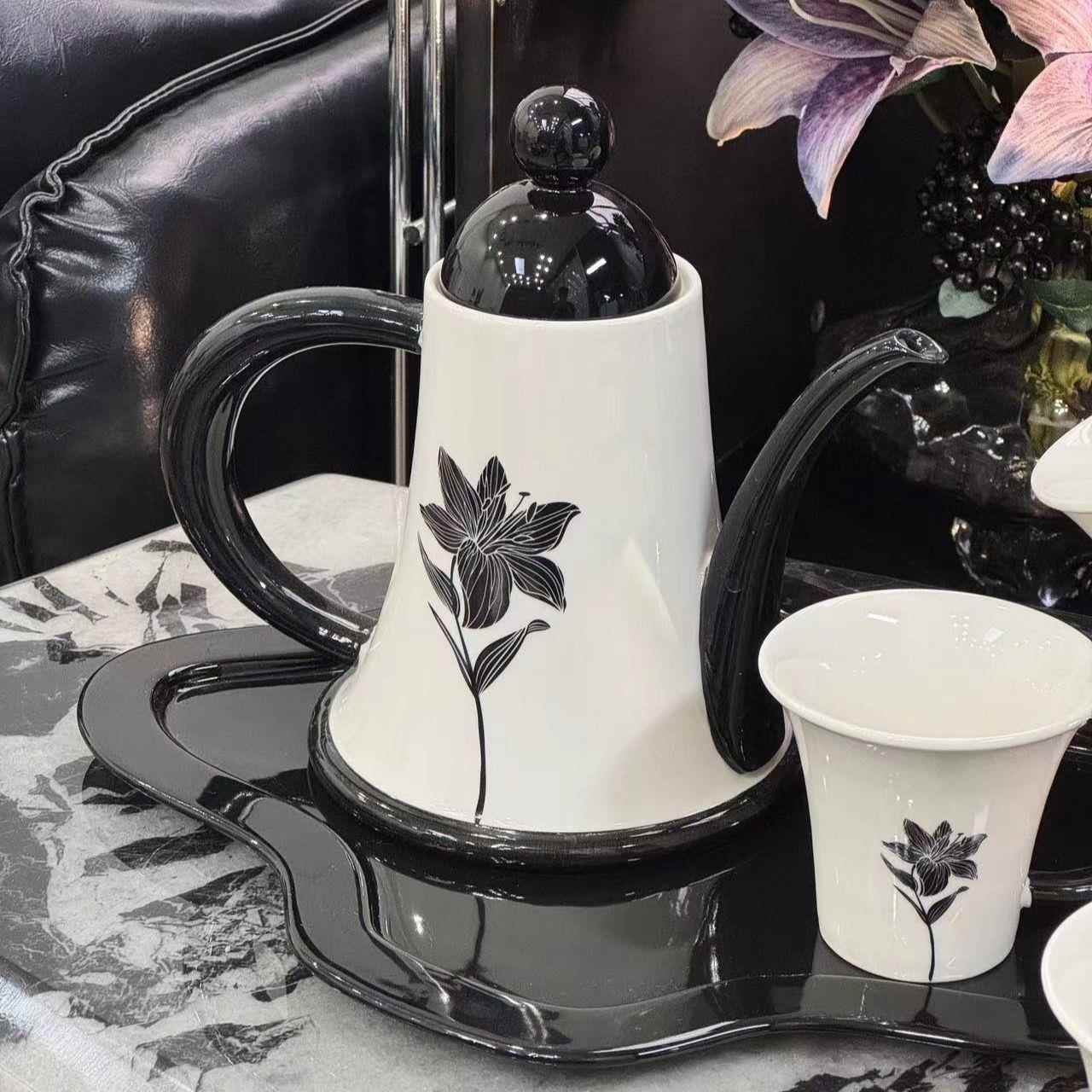 复古风陶瓷茶具礼盒装家用花茶壶套装养生水果花茶壶精致森林杯碟