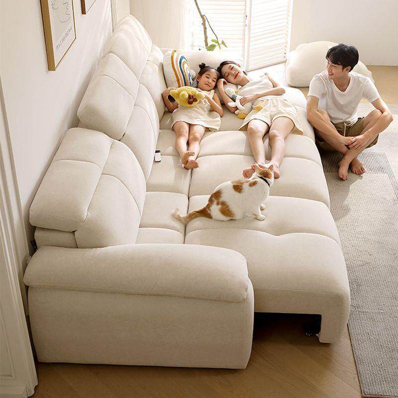 沙发床一体两用客厅可伸缩靠墙功能小户型直排猫爪布智能电动沙发