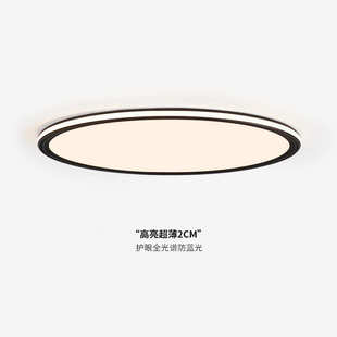 极简卧室吸顶灯设计师现代风房间灯全光谱护眼圆形主卧灯 意式