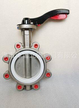 不锈钢304316316L凸耳船用蝶阀LTD71F4-16RL手动对夹式四氟蝶阀
