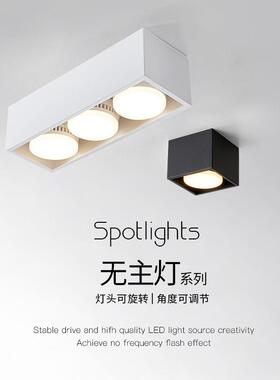 极简客无厅主RAE灯照l栅明防眩斗胆灯ed格灯具吸顶射灯GX53明装筒