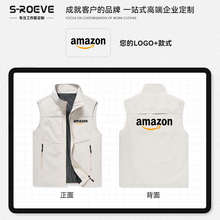 高端展会透气春夏款马甲定制印字LOGO户外工装多口袋学生会工作服