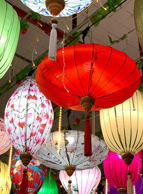 中场国ASG风灯笼饰节日景厅茶楼古风餐装饰仿古宫灯布艺灯笼灯挂