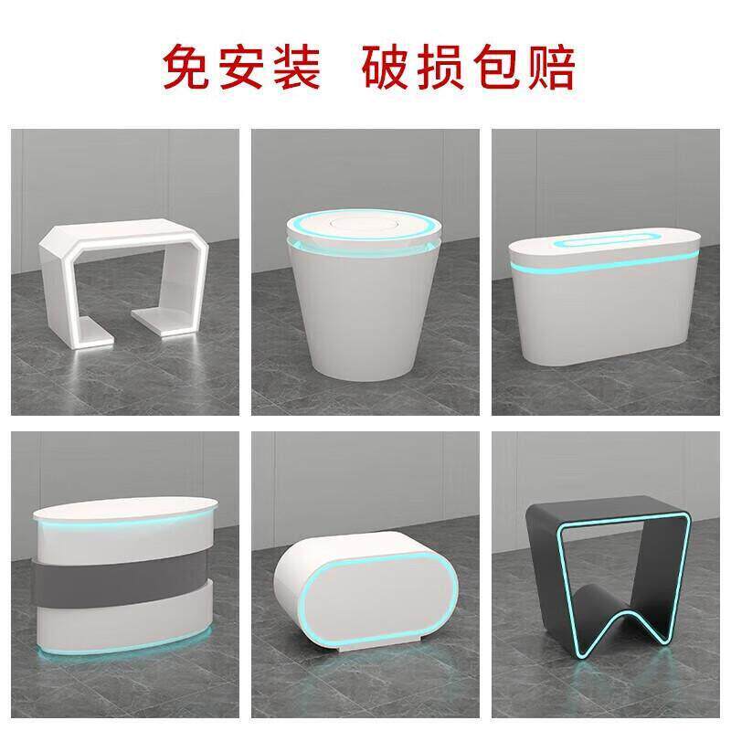 创意圆形发光展示台异形科技感中岛台展厅摆台柜定制烤漆展台多层