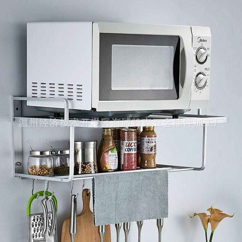 太空铝微波炉架微波炉置物架2层烤箱支架厨房收纳架子挂架储物架