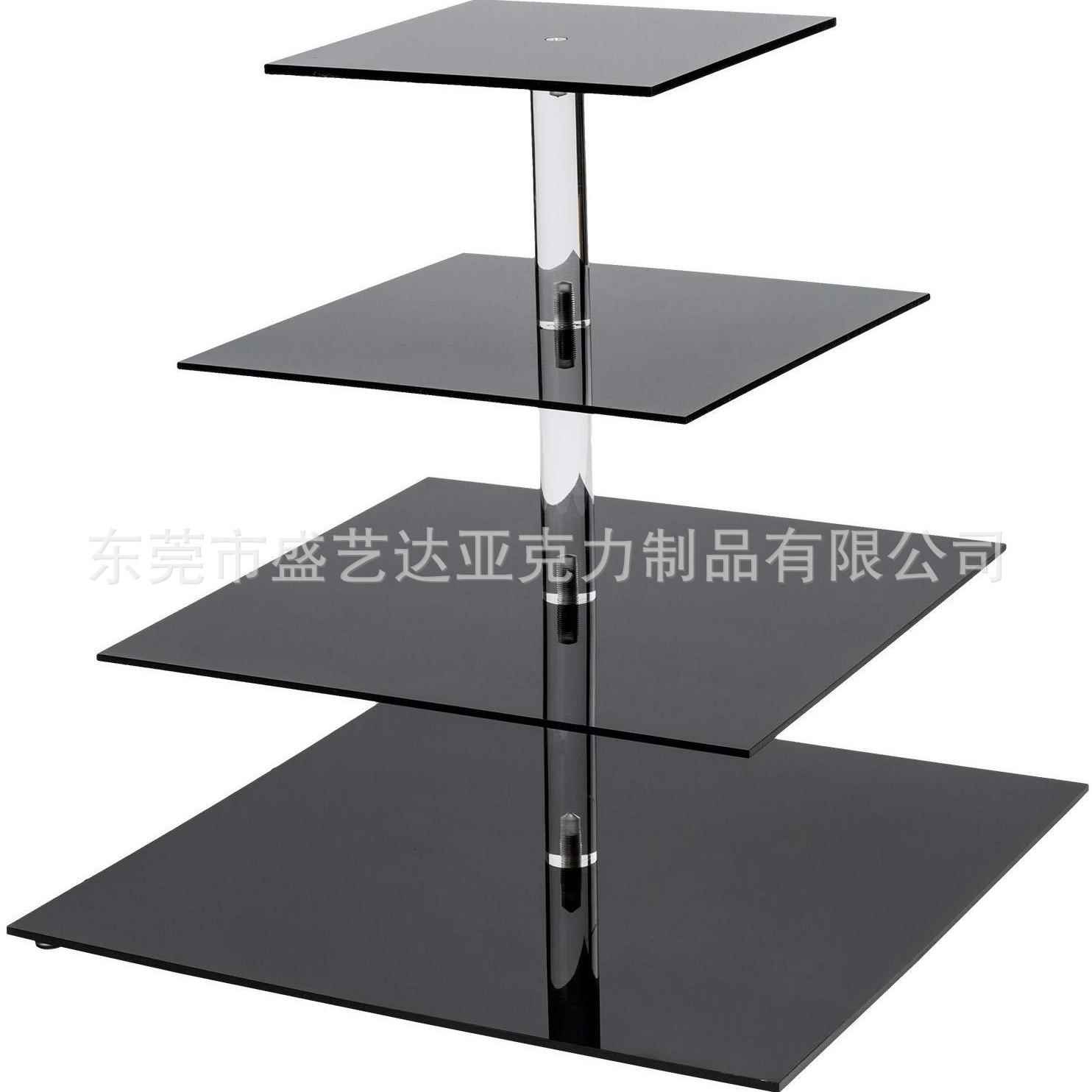亚克力4层蛋糕甜筒纸杯方形圆形水果甜品摆放蛋糕婚礼甜品展示架
