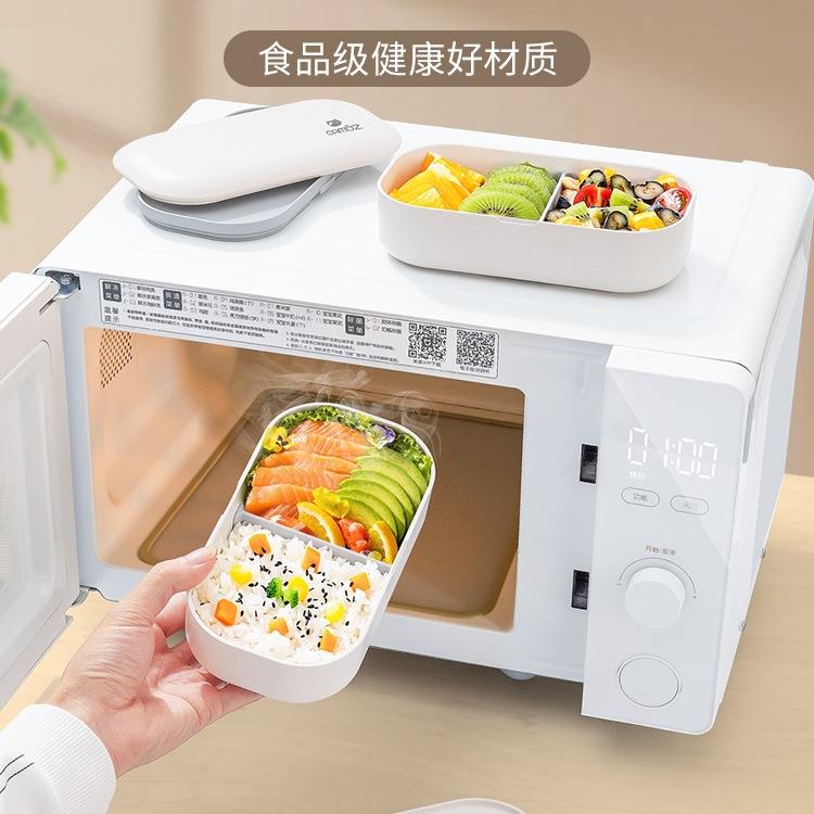 日式双层便当盒 可微波炉加热饭盒上班族大容量水果密封餐盒