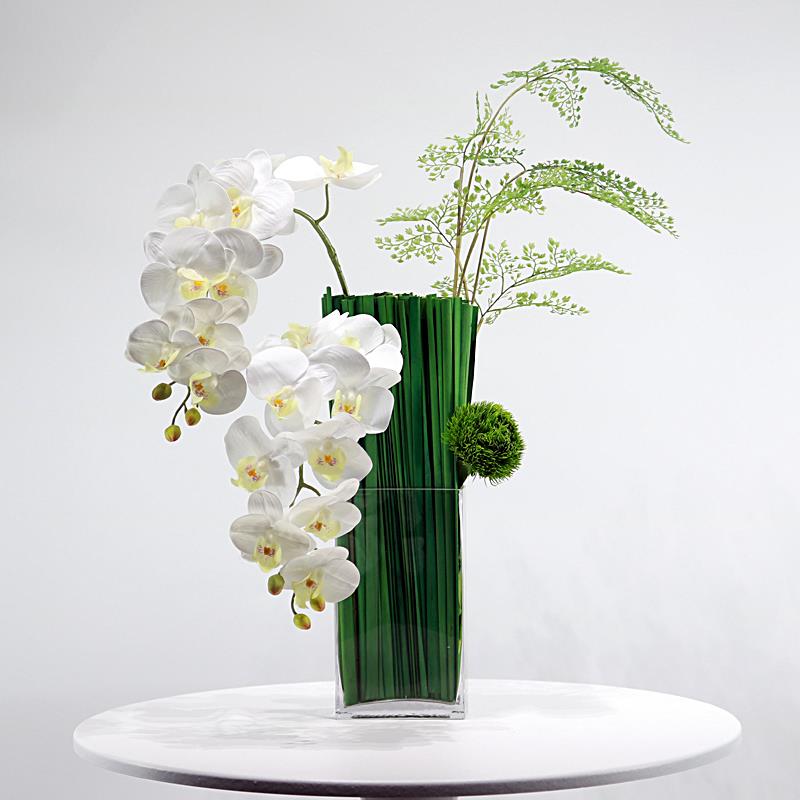 高端轻奢彷真花摆件客厅电视柜蝴蝶兰假花摆花洗手间装饰花艺摆设