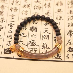 【半城烟雨】 国风烟紫降真香单圈设计款高级感新中式半镯手串