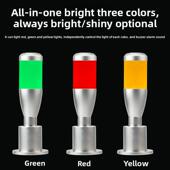 一体三色灯LED金属警示灯信号灯机床设备指示灯声光报警器12V24V