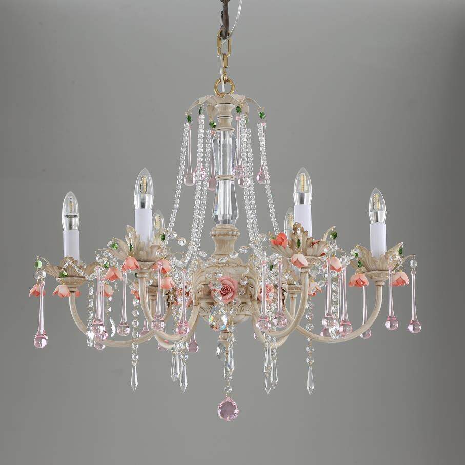 法式玫瑰水晶客厅吊灯美式复古花朵轻奢餐厅灯大气奢华主卧灯家居