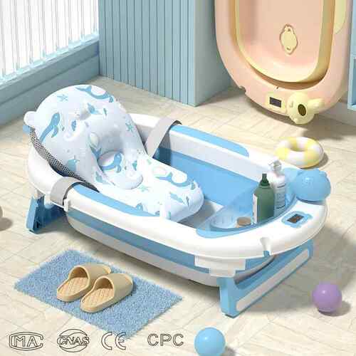 婴儿洗澡盆大号浴桶浴盆坐躺小孩家用宝宝可折叠幼儿新生儿童用品