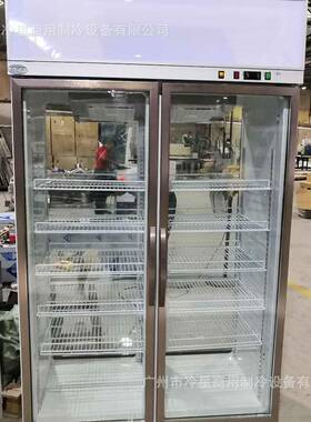 双门饮料柜110V60HZ双通两面对开玻璃门酒水展示冰柜风冷商用冰箱