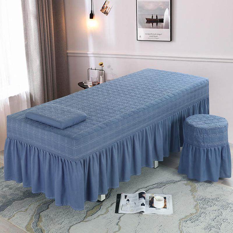 美容床罩四件套夏季加厚夹棉带洞按摩推拿床专用床套床裙单件开洞,床上用品,床裙,淘宝优惠券,粉丝福利购,淘宝优惠卷