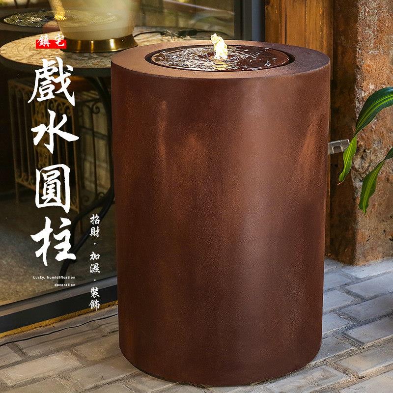 简约现代流水生财喷泉摆件办公室内客厅玄关家居装饰户外庭院景观