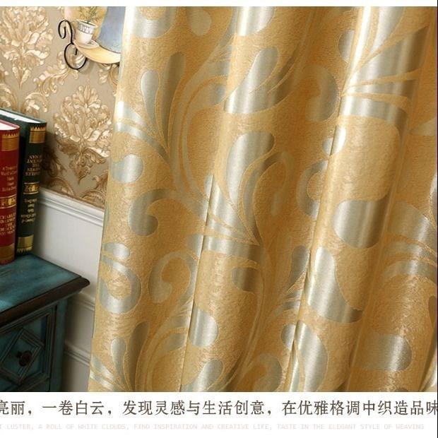 欧式双面提花遮光布窗帘成品 卧室客厅简易奢华大气网红款