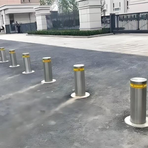 成都学校门口升降柱路障不锈钢全自动升降护栏停车场防撞路桩