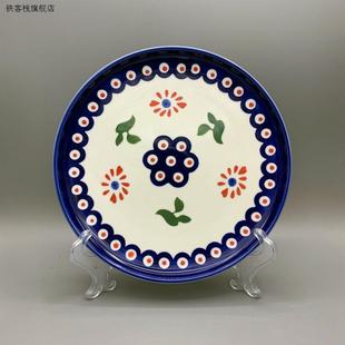 创意家居复古民族风餐具陶瓷盘子 手绘釉下彩 个性 波兰家用碟