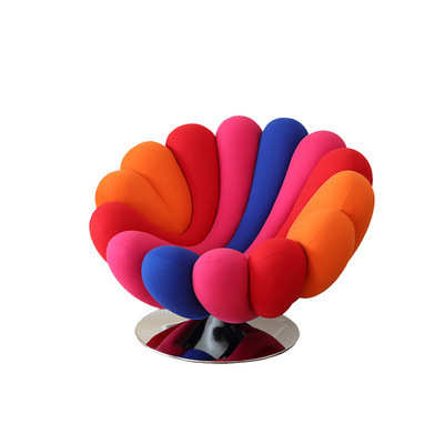 网红客厅休闲阳台椅懒人沙发小户型单人海葵旋转彩虹设计师沙发椅