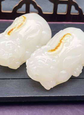 阿富汗玉手把件大号立体雕刻貔貅带皮男女把玩件直播货源