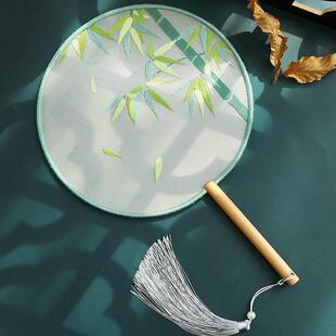 团扇蜀绣手工刺绣材料包手工材料包自绣制作双面苏绣扇子