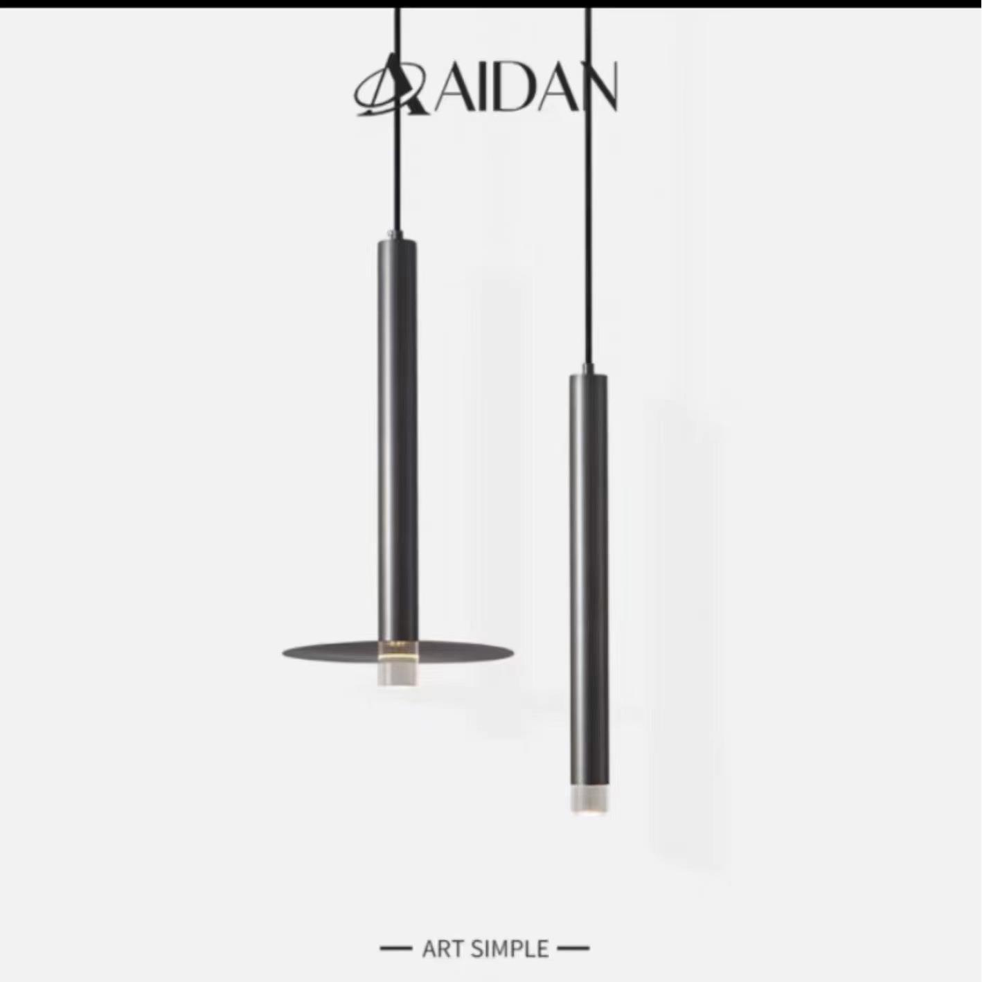 简约铜本色圆柱形吧台铁艺吊线灯现代轻奢风酒店卧室床头小吊灯