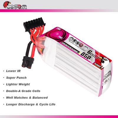 鹰氪CODDAR 850MAH 6S 22.8V 70C 3寸长续航航模牙签机高压电池