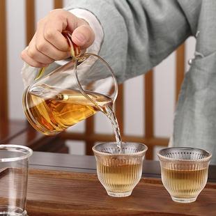 玻璃杯带把茶水分离加厚耐热玻璃杯个人家用带盖透明玻璃水杯简约