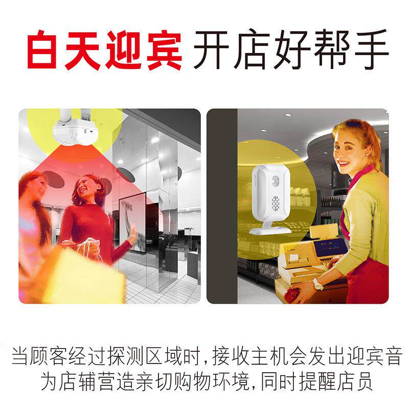 无线红外KS-WLS10灵幕帘头迎宾器感应探测器高敏智能传探能感器智