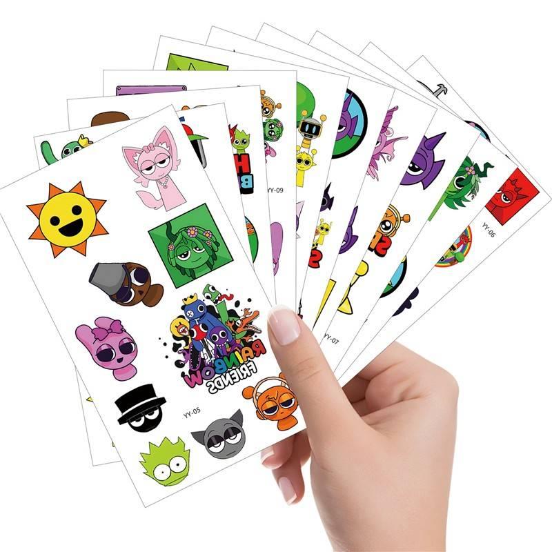 sprunki节奏盒子Q版纹身贴红狐狸电话冰块妹妹贴纸玩具儿童节礼物