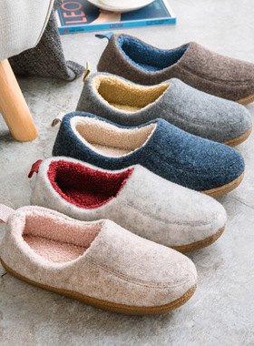 冬季居家包跟男女士家用室内木地板防滑毛绒保暖棉拖鞋新款